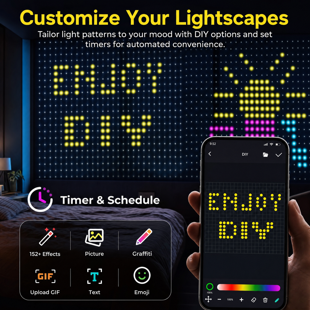 Glowzy Smart Curtain Fairy Lights