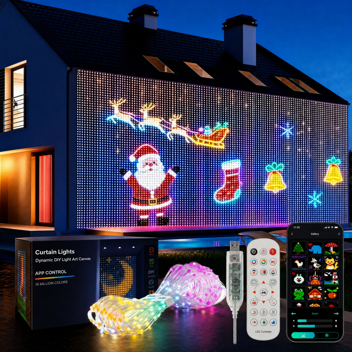 Glowzy Smart Curtain Fairy Lights